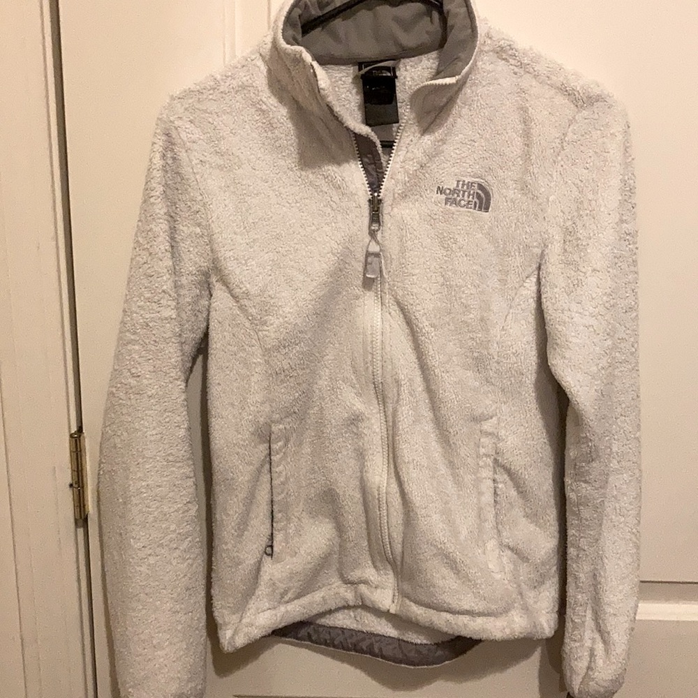 North face fleece jacket white xs GUC